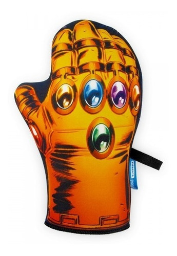 Luva De Cozinha Thanos Manopla Marvel  Forno Térmica Geek Cor Laranja