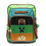 Mochila Escolar Minecraft Creeper Y Amigos