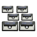 Pack 6 Foco Solar 30 Led Exterior Con Sensor De Movimiento