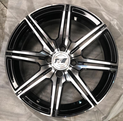 Llantas 15 Tvw 4x100 Vw Chevrolet Diamantado Negro