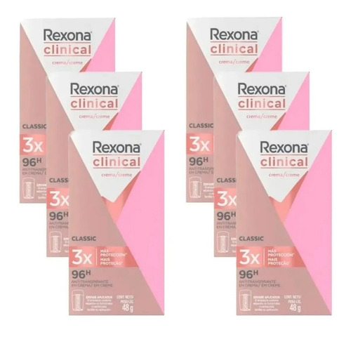 Desodorante Rexona Clinical Mujer Antitranspirante X 6 Un