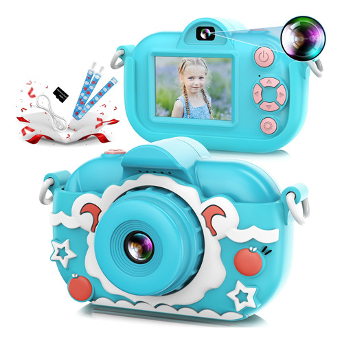 Cámara Digital Hd De Doble Lente Dual 1080p Para Niños +32gb