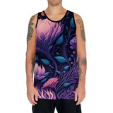 Camiseta Regata Estampa Art Floral Flor Natureza Florida 2