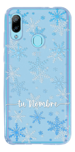 Funda Para Zte Navidad Copos De Nieve Con Tu Nombre