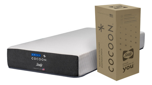 Colchón 1 Plaza Y Media (100x190) Sealy Cocoon Chill Box