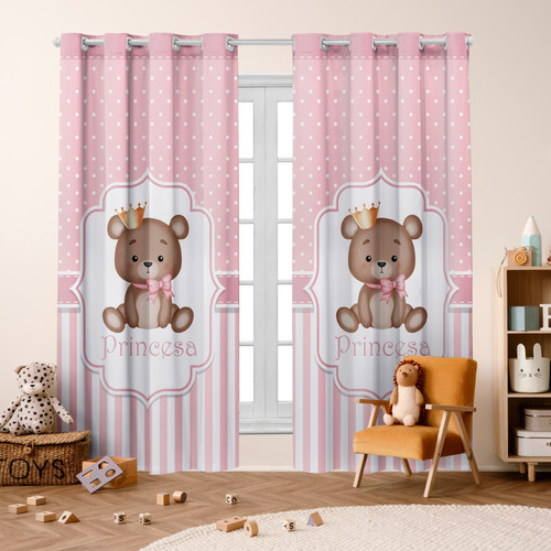 Cortina Blackout Infantil 2,80x2,20 Ursinhos Premium 