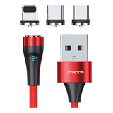 Cable De Datos Joyroom Magnetico Para iPhone Ub Color Rojo