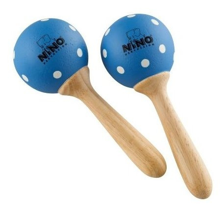 Nino Percusión Nino7pd-b Pequeñas Maracas De Madera - Azul C