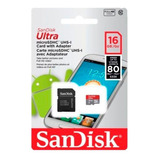 Micro Sd 16 Gb Sandisk Con Adaptador Clase 10