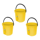 3 Pack Cubeta Rígida 13l Color Amarillo