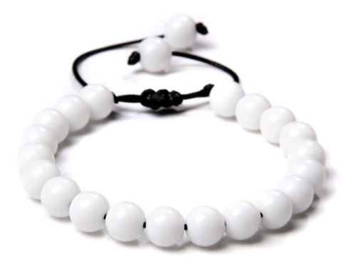 Pulsera De Piedra Natural - White Porcelain