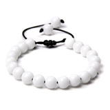 Pulsera De Piedra Natural - White Porcelain