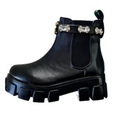 Botas Combat Con Pulsera De Pedrería Swarovsky Desmontable