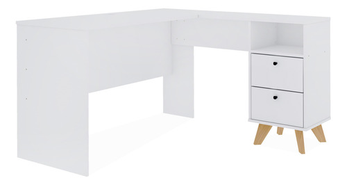 Escrivaninha Gelius Havana Mdf De 126cm X 75.5cm X 135.5cm Branco 