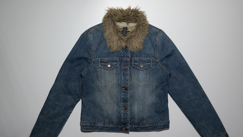 Campera De Jean Con Corderito Abercrombie & Fitch