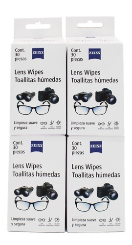 Zeiss Lens Wipes Toallitas Húmedas 4pack (4 Caja C/30pz)