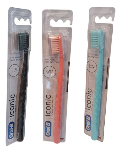 3 Cepillos Dental Oralb Iconic Ultra Suave X Filament Aleman