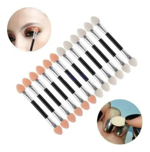 Aplicador De Sombras Y Uñas Para Ojos Doble Puntas X10u