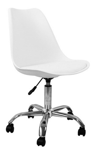 Silla De Oficina Pc Blanco Modelo Tulip Giratoria Altura 