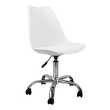 Silla De Oficina Pc Blanco Modelo Tulip Giratoria Altura 