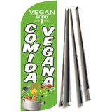 Comida Vegana Bandera Publicitaria Estructura Combo 3.5 M