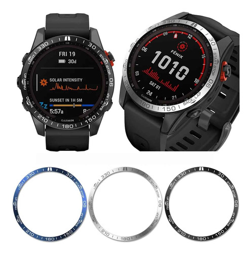 Protector Bisel Acero Adhesivo Garmin Fenix 7 Sapphire Solar