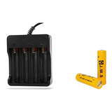 Kit Carregador + 4 Baterias 18650 4,2v 8800mah Gold Chip Jws