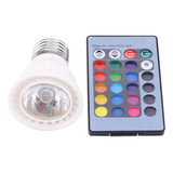 Lâmpada Led Rgb De 10 Cores 3w E27 24 Teclas Remota Com