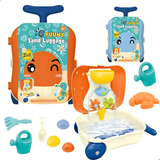 Kit Brinquedo Praia Com Baldinho, Regador, Carrinho De Puxar