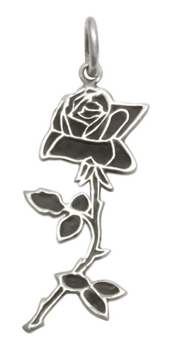 Dije Flor Rosa En Plata 925 - Ideal Para Cadenas Finas