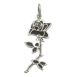 Dije Flor Rosa En Plata 925 - Ideal Para Cadenas Finas