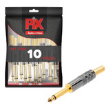 10x Plug P10 Mono Premium Profissional Série Ninja Gold