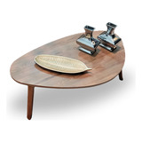 Demoglass Mesa De Centro Organica Wood Paris Decorativa 90x50cm Mel