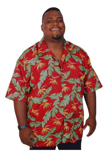 Camisa Floral Masculina Super Plus Size Do Xg10 Ao Xg16