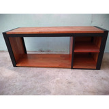 Mueble Tv Bajo Industrial  En Hierro Madera Grandi Calidad