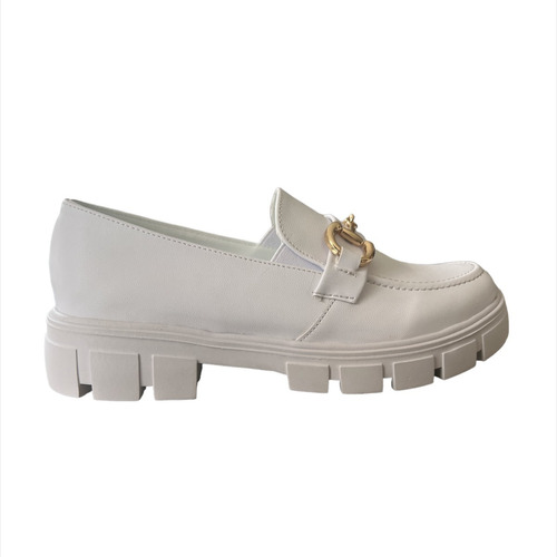 Zapatos Mocasines Mujer Plataforma 4 Cm 200 Blanco April