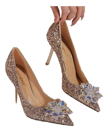 Moda Tacones De Aguja Cristal De Fiesta Elegantes De Novia