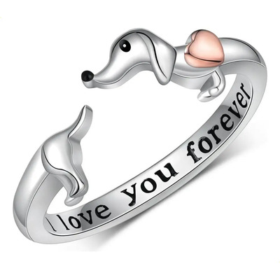 Lp  Anillo Ajustable Ps Para Perro Salchicha En Plata Y Oro | Envío gratis