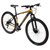 Bicicleta Mtb Overtech R29 Acero 21v Freno A Disco Pp Color Negro/naranja/naranja Tamaño Del Cuadro M