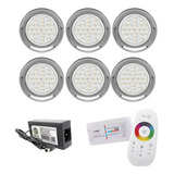 Kit Completo Iluminação Piscina 60m² - 6 Leds 5w + 1 Módulo