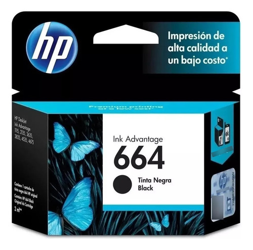 Cartucho Impresora Hp 664 Color Negro F6v29al Vemayme