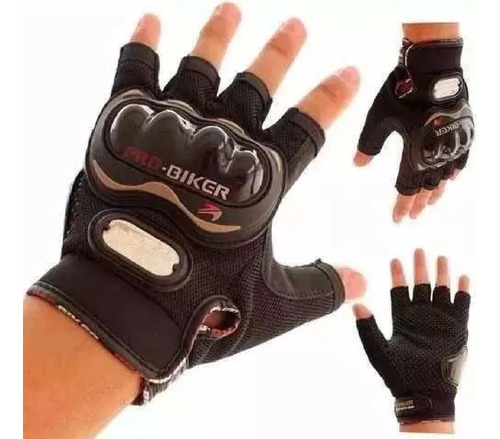 Guantes Pro Biker Medio Dedo Con Protecciones Ciclofox