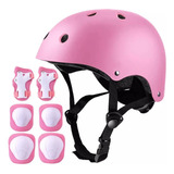 Kit De Protección Profesional Con Casco Niños 7pzs Ajustable