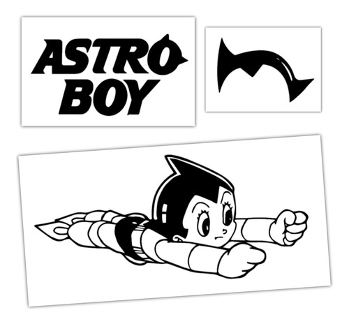 Stickers Calcomanías Astro Boy Dibujos Animados Vinil Kit