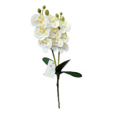 1 Orquídeas  Branca Silicone Artificial  30cm E 4 Folhas 