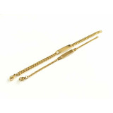 Set Pulseras Niño Y Adulto Enchape En Oro 18k Esclava Cubana