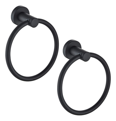 2pcs Porta Toallas Baño Toalla Anillo Negro Hardware De Baño