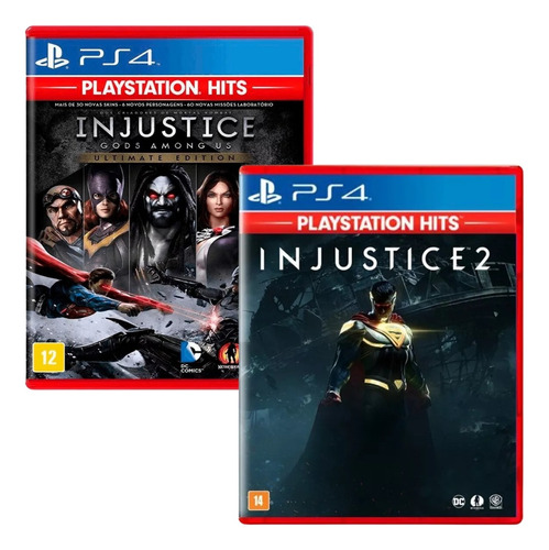Kit Combo 2 Jogos Injustice 2 + Injustice 1 Ps4 Físico