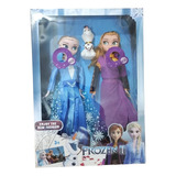 Muñecas Frozen X2 Ana, Elsa + Olaf Articuladas Musicales