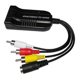 Adaptador De Convertidor Rca Av A Hdmi Macho Compuesto Cvbs 